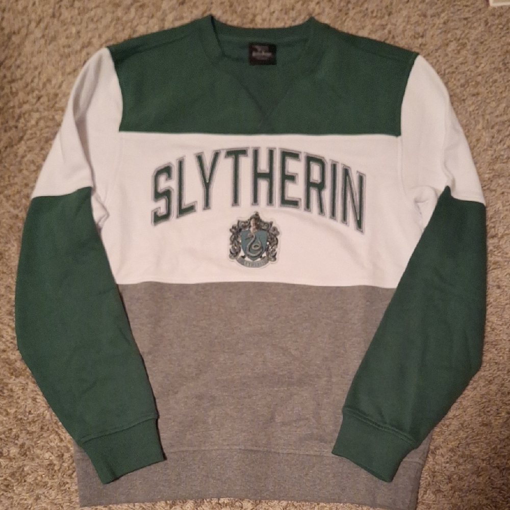 Slytherin Green and Gray Men's Sweater